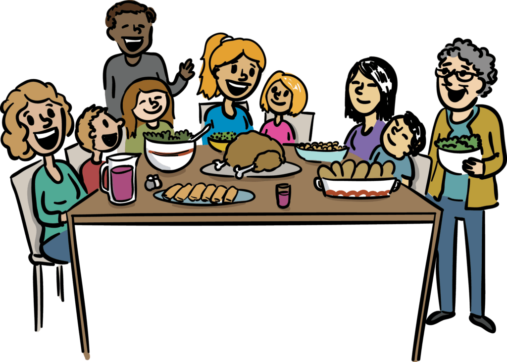 Large Size Of Thanksgiving - Big Family Dinner Cartoon - Free Transparent PNG Clipart Images Download. - Transparent PNG Free Download | PNGio