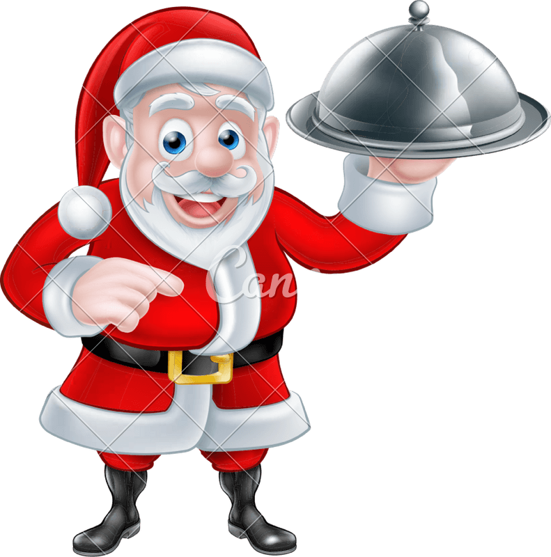 Pointing Santa Chef Holding Christmas Dinner - Dinner With Santa Claus - Free Transparent PNG Clipart Images Download. - Transparent PNG Free Download | PNGio