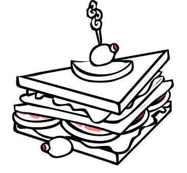 Sandwich, Bread, Plum, Olives, Dinner - Sandwich Cartoon Black And White - Free Transparent PNG Clipart Images Download. - Transparent PNG Free Download | PNGio