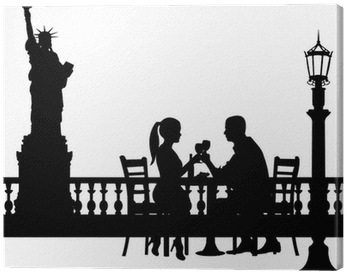 Romantic Couple In New York Have A Dinner Silhouette - Statue Of Liberty Silhouette - Free Transparent PNG Clipart Images Download. - Transparent PNG Free Download | PNGio
