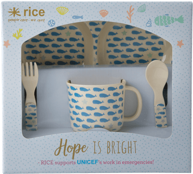 Rice Whales & Starfish Melamine Kids' Dinner Set - Cetacea - Free Transparent PNG Clipart Images Download. - Transparent PNG Free Download | PNGio