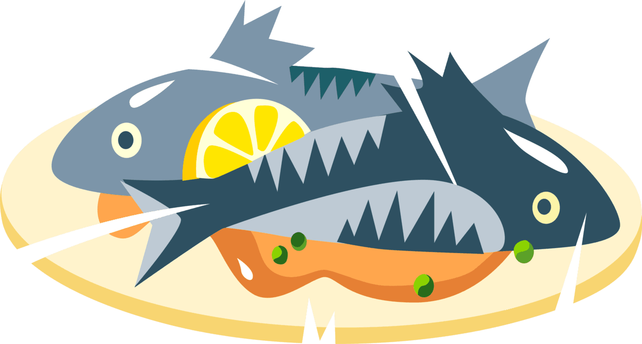 Vector Illustration Of Baked Whole Fish Dinner On Serving - Cooked Fish Clip Art - Free Transparent PNG Clipart Images Download. - Transparent PNG Free Download | PNGio