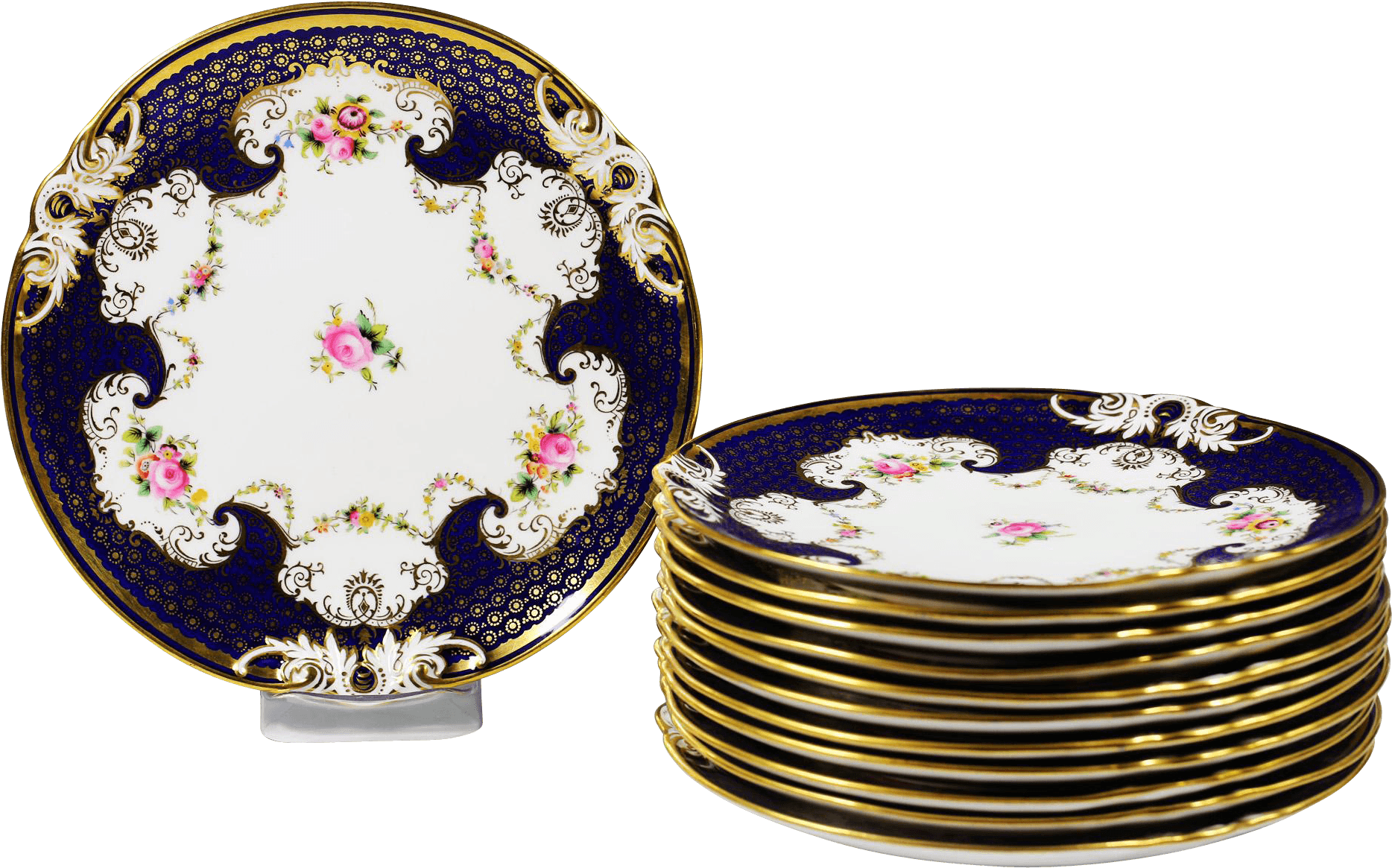 Set Of 12 Antique England Coalport Porcelain Dinner - Set Of 12 Antique England Coalport Porcelain Dinner - Free Transparent PNG Clipart Images Download. - Transparent PNG Free Download | PNGio