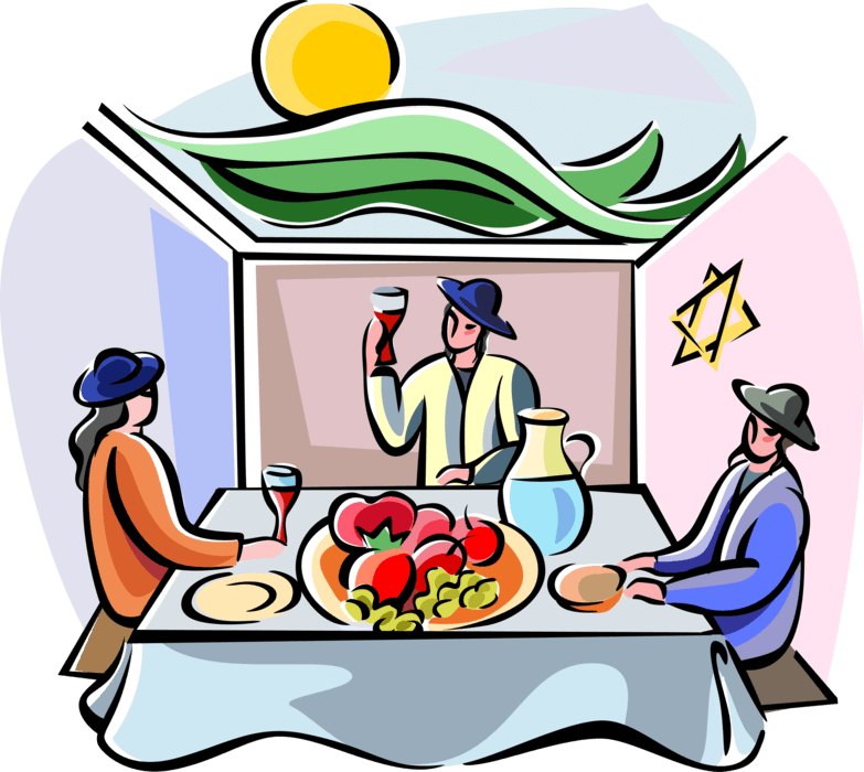 Vector Illustration Of Sukkot Dinner In The Sukkah - Sukkot Clip Art - Free Transparent PNG Clipart Images Download. - Transparent PNG Free Download | PNGio