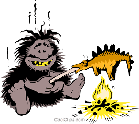 Caveman Cooking Dinner Royalty Free Vector Clip Art - Cave Man Cooking Png - Free Transparent PNG Clipart Images Download. - Transparent PNG Free Download | PNGio