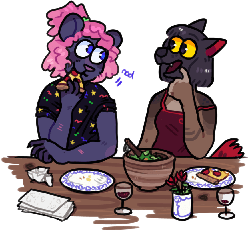 Girlfriends Having A Good Chat Over Dinner By Dogquest - Cartoon - Free Transparent PNG Clipart Images Download. - Transparent PNG Free Download | PNGio