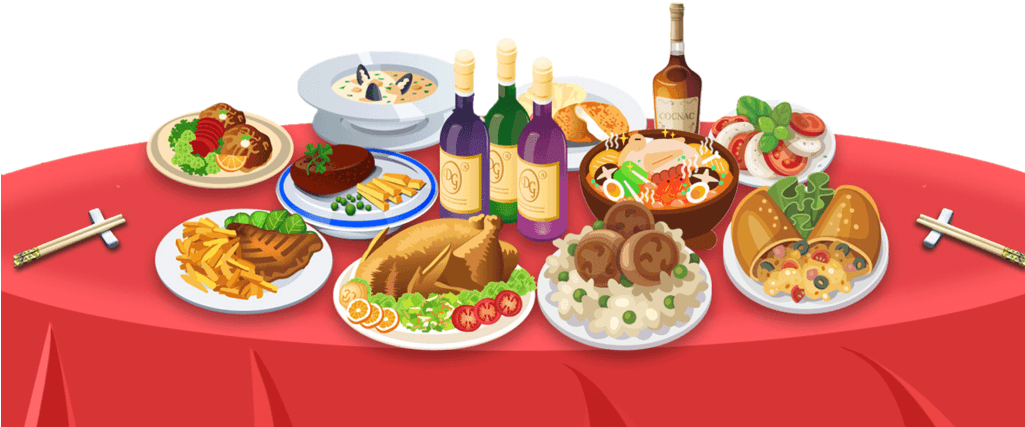 Hand Drawn Cartoon New Year S Rice Food Png - Reunion Dinner Transparent PNG - 1024x807 - Free Download on - Transparent PNG Free Download | PNGio