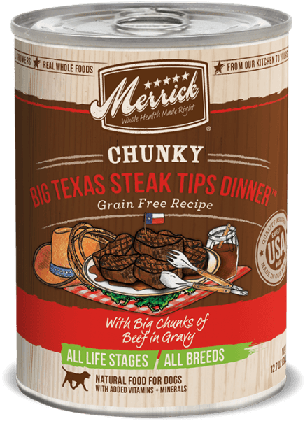 Merrick Grain Free Chucky Big Texas Steak Tips Dinner - Merrick Canned Dog Food Transparent PNG - 700x700 - Free Download on - Transparent PNG Free Download | PNGio