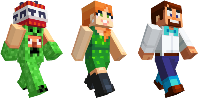 Cosplayers, Cake And Dinner Dress - Minecraft Party Skins Transparent PNG - 748x421 - Free Download on - Transparent PNG Free Download | PNGio