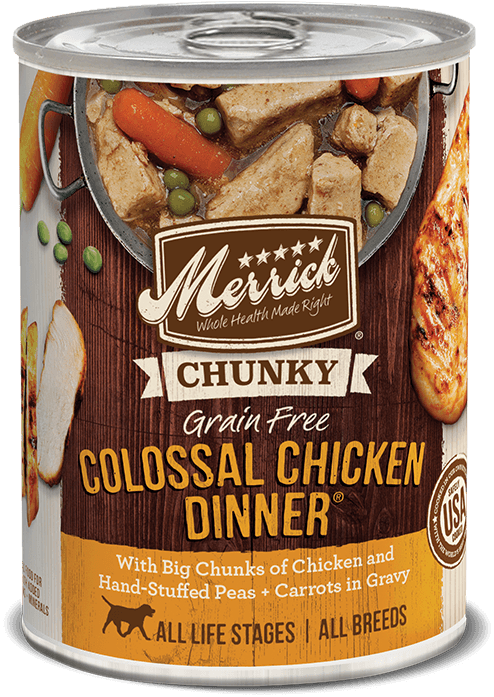 Chunky Grain Free Colossal Chicken Dinner In Gravy - Merrick Transparent PNG - 650x748 - Free Download on - Transparent PNG Free Download | PNGio