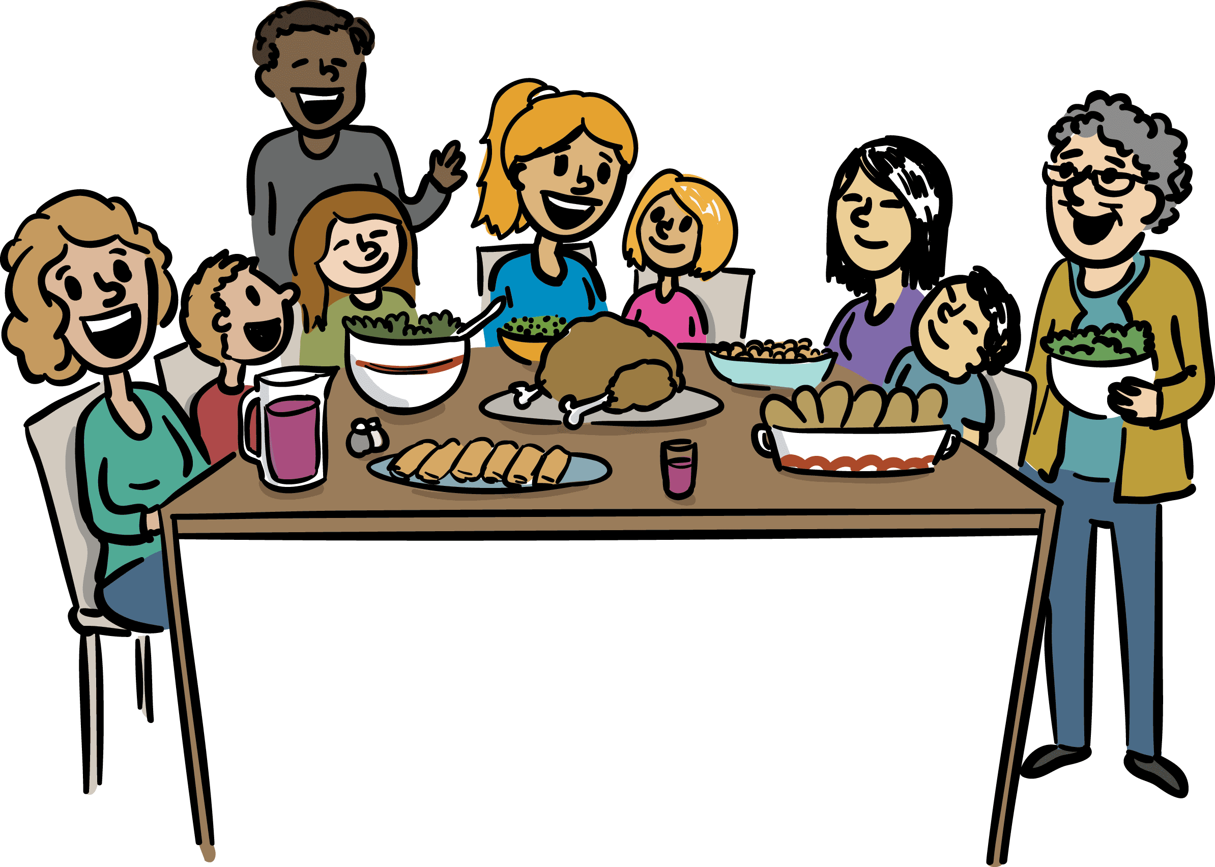 Clip Art Dinner At Getdrawings Com - Family Thanksgiving Dinner Clip Art, HD Png Download - Transparent PNG Free Download | PNGio