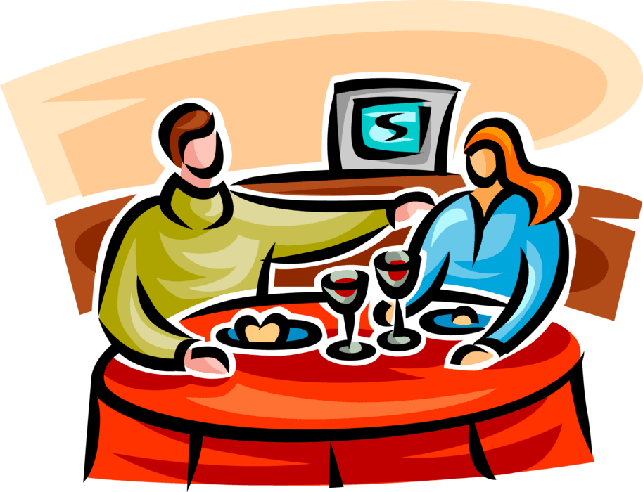 Dinner Clipart Couple Dinner - Casal Comendo Vetor, HD Png Download - Transparent PNG Free Download | PNGio