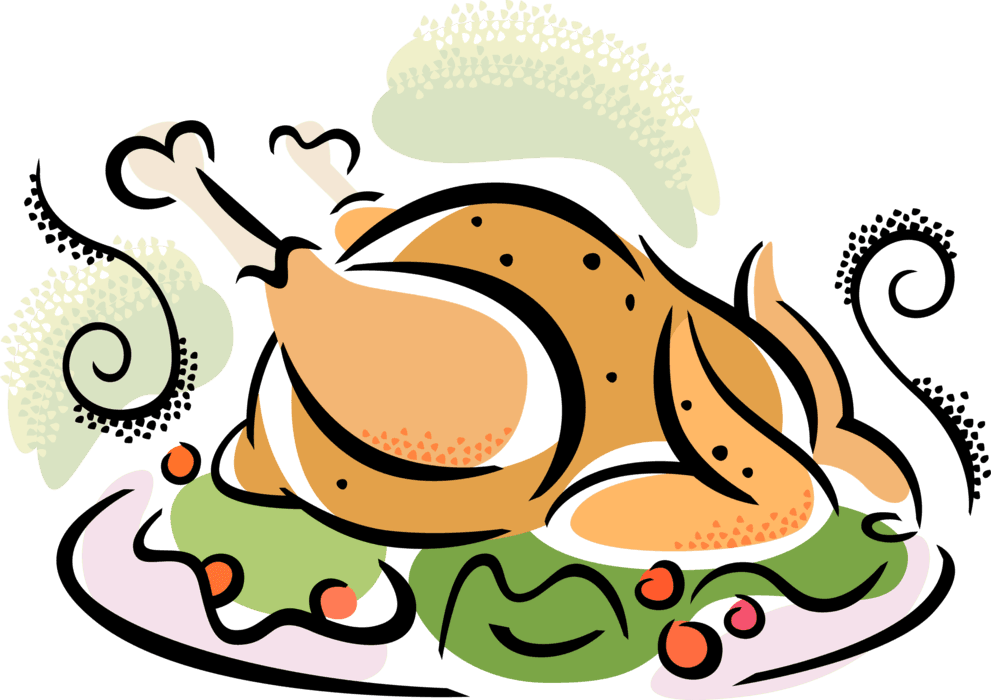 Vector Illustration Of Poultry Roast Turkey Dinner - Turkey Dinner Clipart, HD Png Download - Transparent PNG Free Download | PNGio