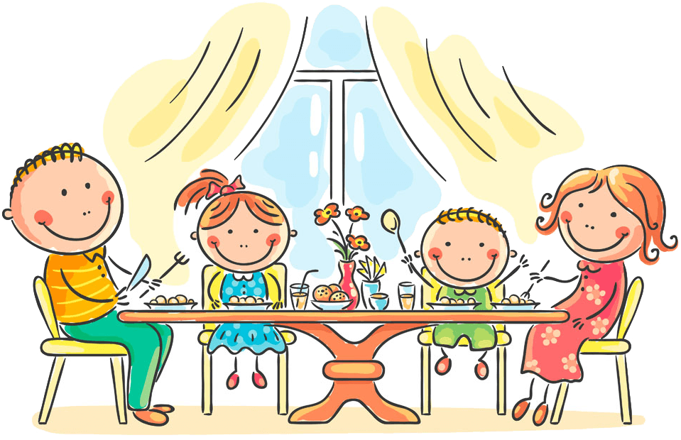 Meal Dinner Eating Clip Art - Family Having Dinner Cartoon, HD Png Download - Transparent PNG Free Download | PNGio