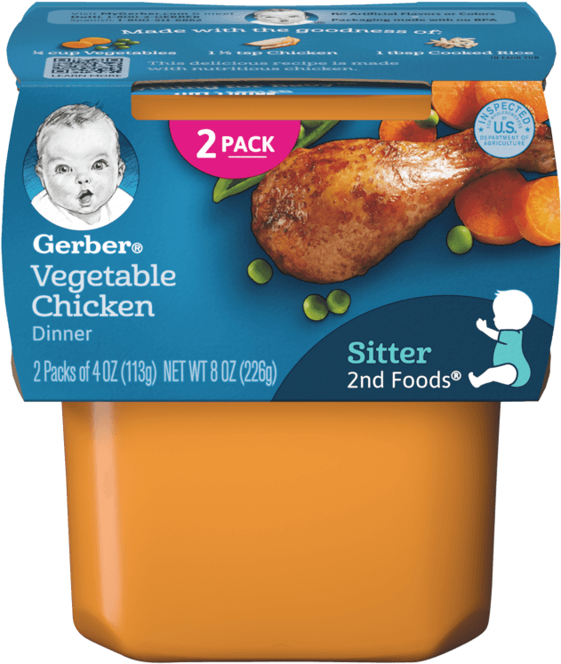 2nd Foods Vegetable Chicken Dinner - Gerber Baby Food, HD Png Download - Transparent PNG Free Download | PNGio
