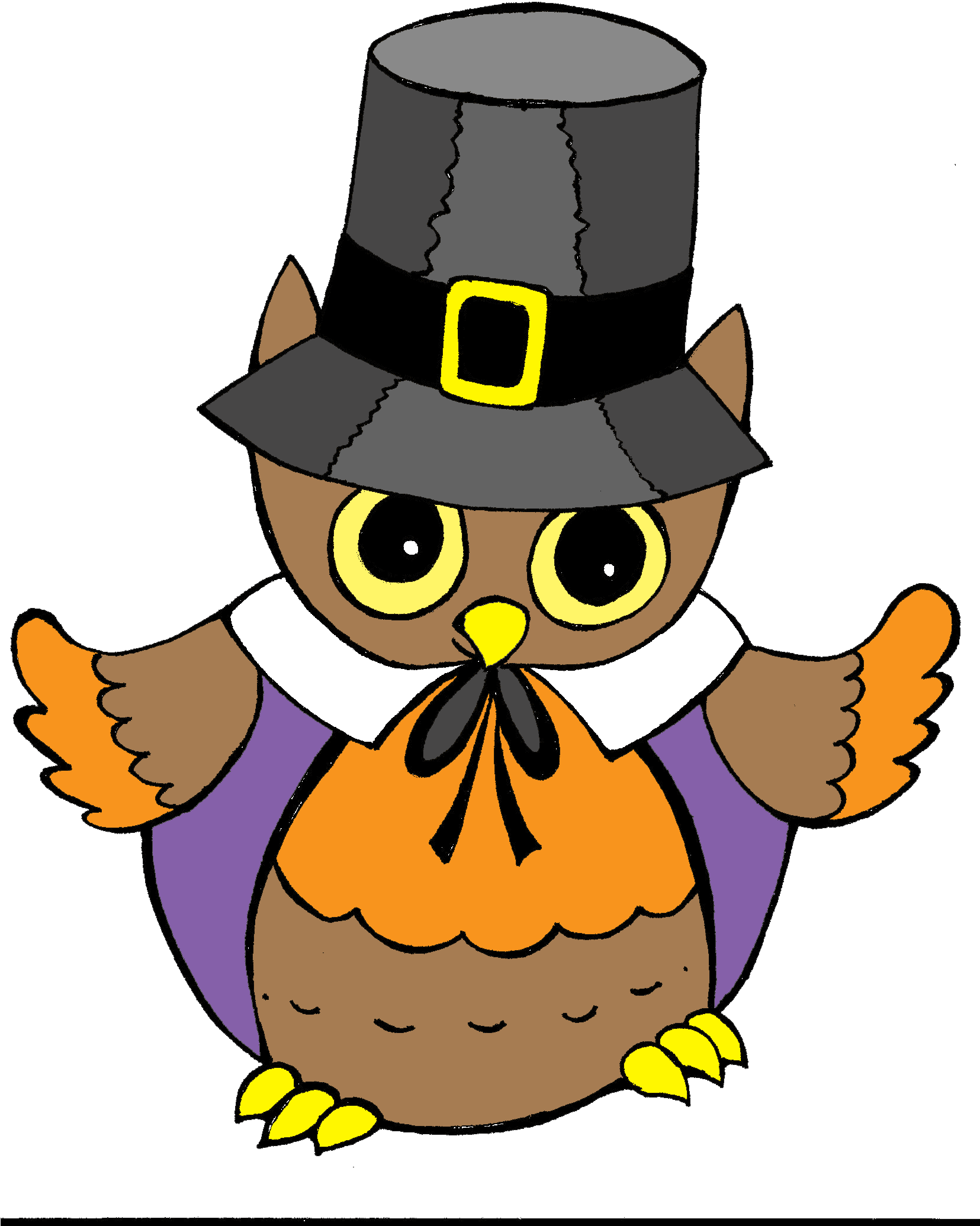 Hd Pilgrim Owl Thanksgiving - Thanksgiving Clipart, HD Png Download - Transparent PNG Free Download | PNGio