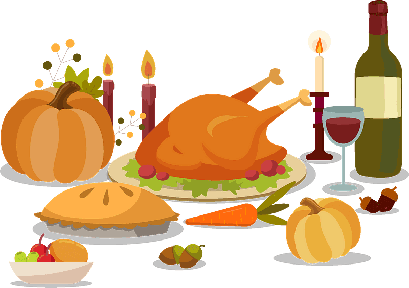Thanksgiving Dinner With Turkey Dish Clipart - Illustration, HD Png Download - Transparent PNG Free Download | PNGio