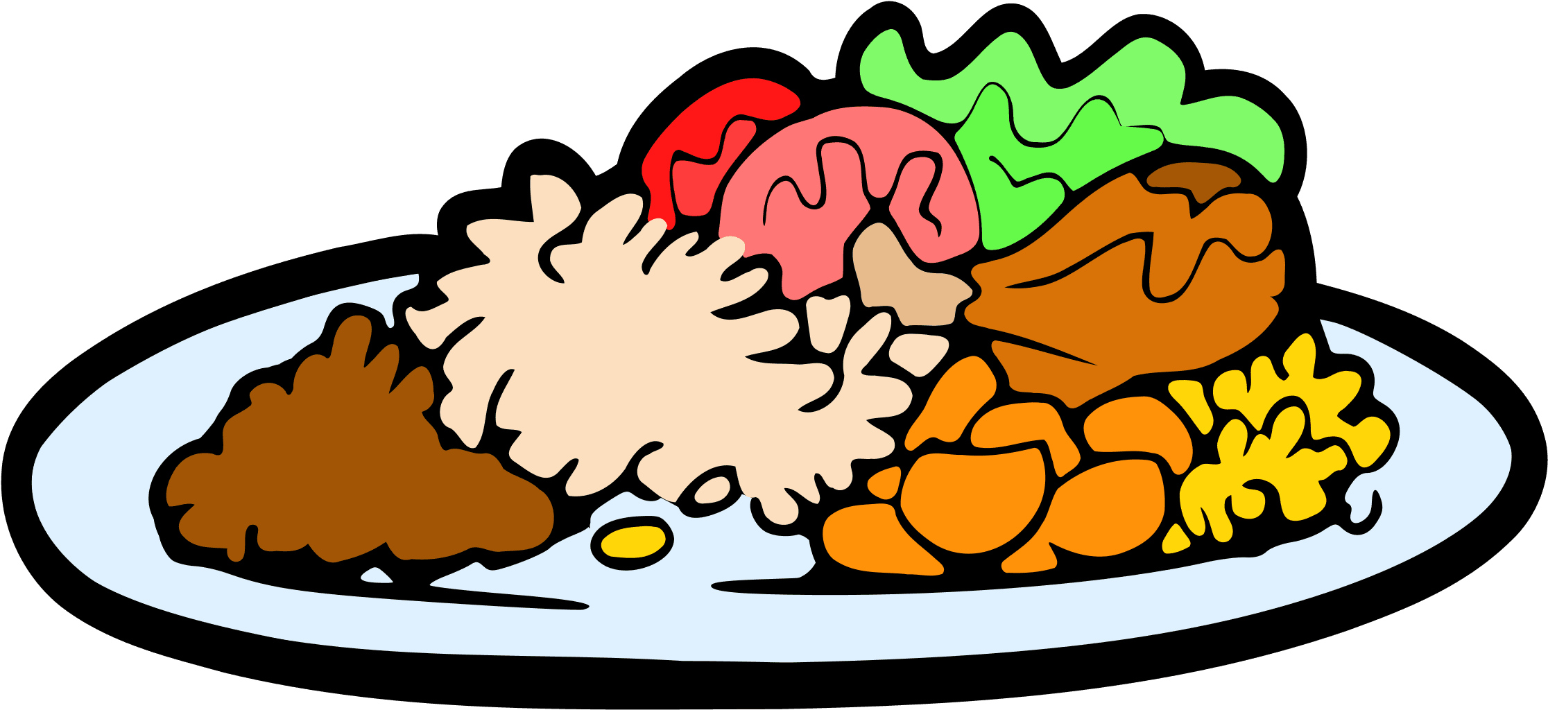 Food Clipart Dinner Free - Food On Plate Clipart, HD Png Download - Transparent PNG Free Download | PNGio