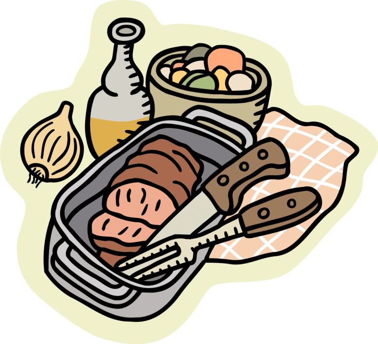 Vector Illustration Of Meatloaf Dinner In Cooking Pan, HD Png Download - Transparent PNG Free Download | PNGio
