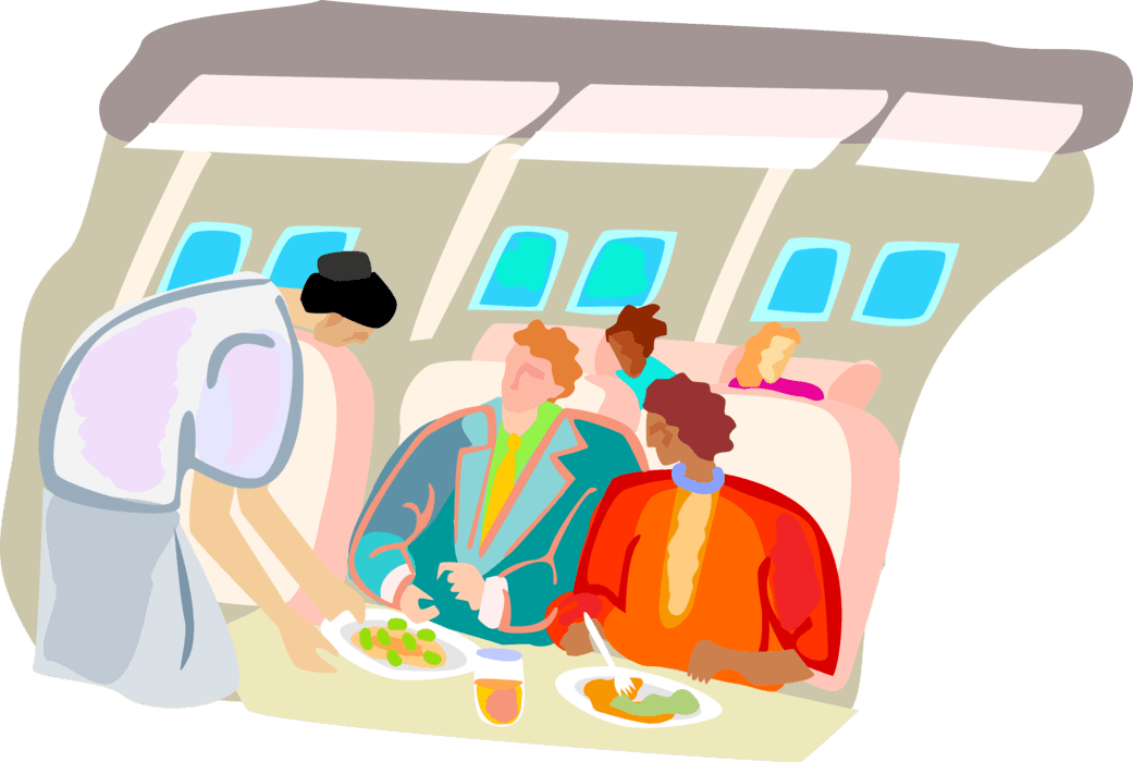 Vector Illustration Of Airline Hostess Stewardess Serves - Food Services Categories Cruises, HD Png Download - Transparent PNG Free Download | PNGio