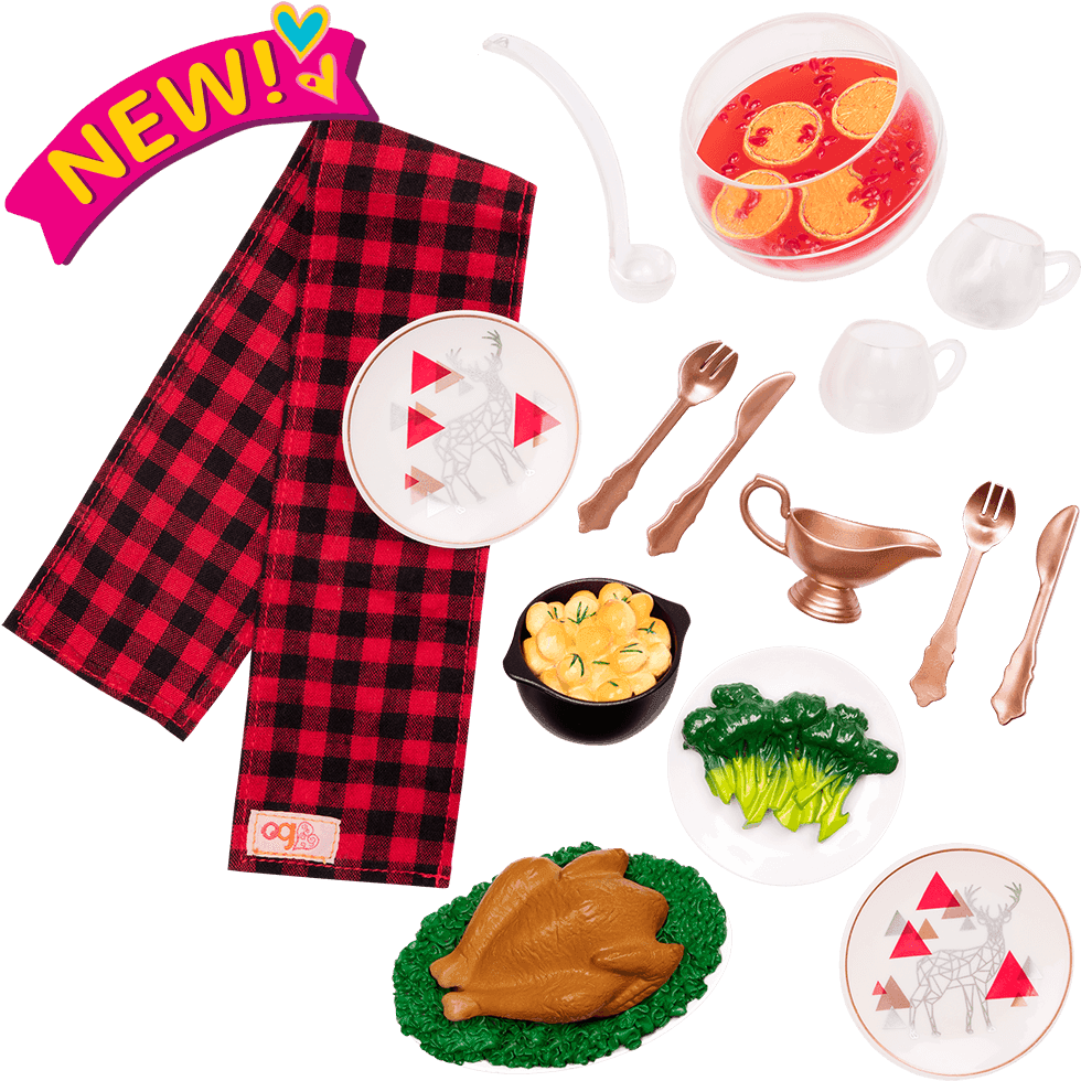 Festive Feast Turkey Dinner Set For 18-inch Dolls - Our Generation Festive Feast, HD Png Download - Transparent PNG Free Download | PNGio