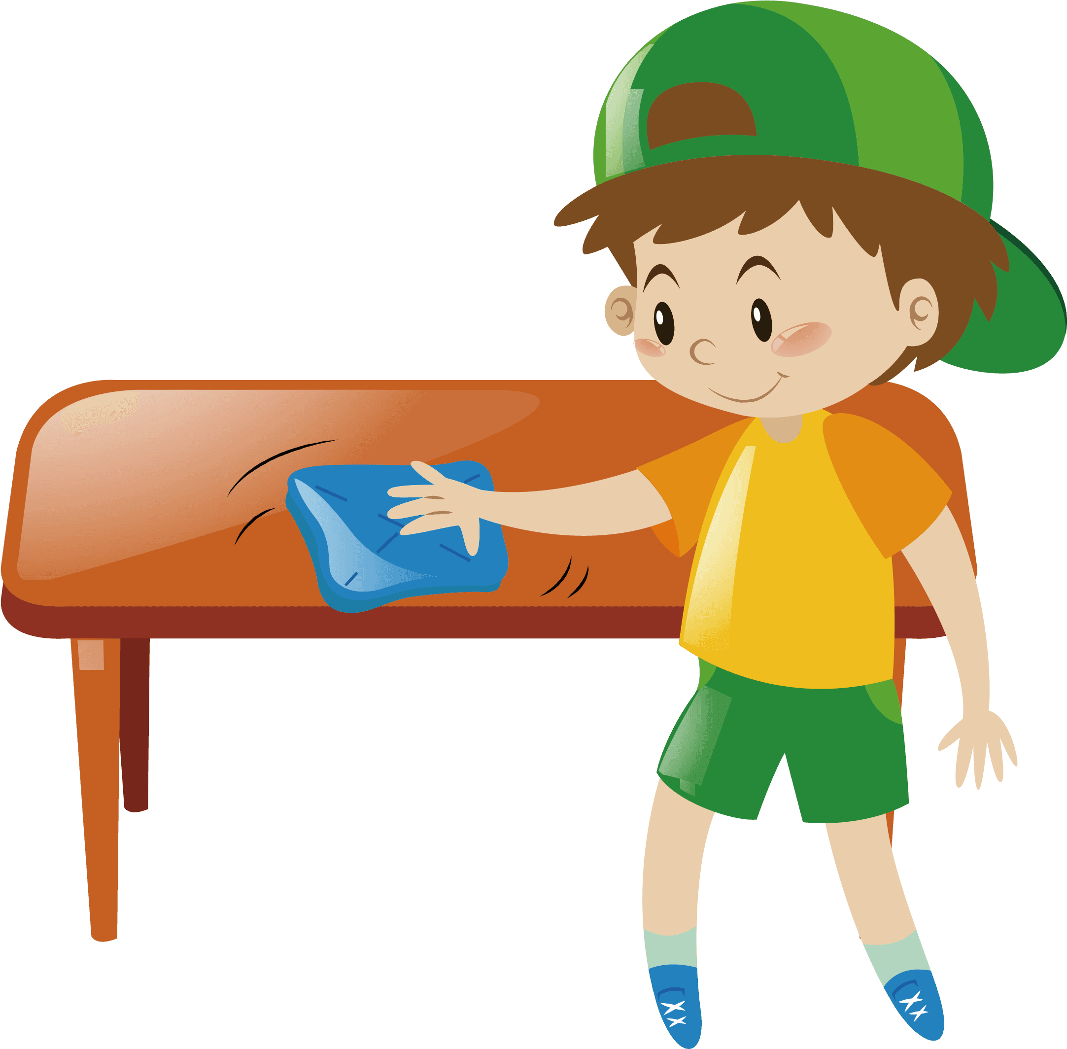 Cleaning Clipart Clean Dinner Table - Wipe Table Cartoon, HD Png Download - Transparent PNG Free Download | PNGio