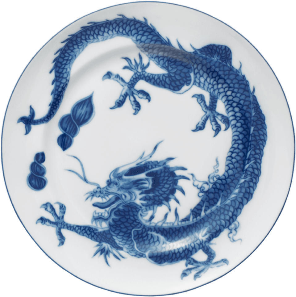 Blue Dragon Dinner Plate - Mottahedeh Blue Dragon, HD Png Download - Transparent PNG Free Download | PNGio