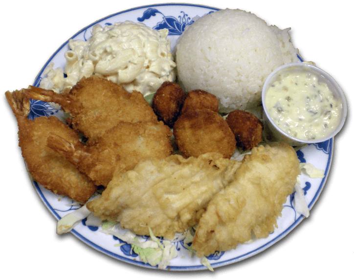 Seafood Combo Plate Lunch - Karaage, HD Png Download - Transparent PNG Free Download | PNGio