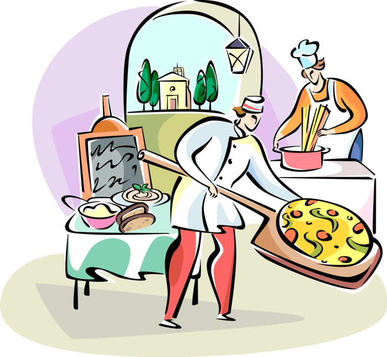 Vector Illustration Of Italian Cuisine Restaurant Chefs, HD Png Download - Transparent PNG Free Download | PNGio