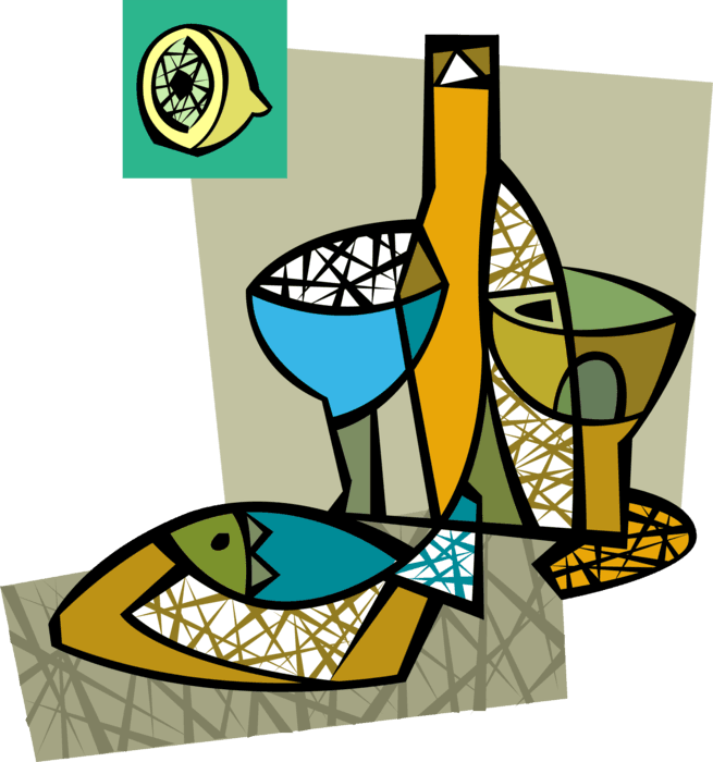 Vector Illustration Of Seafood Dinner With Lemon And, HD Png Download - Transparent PNG Free Download | PNGio