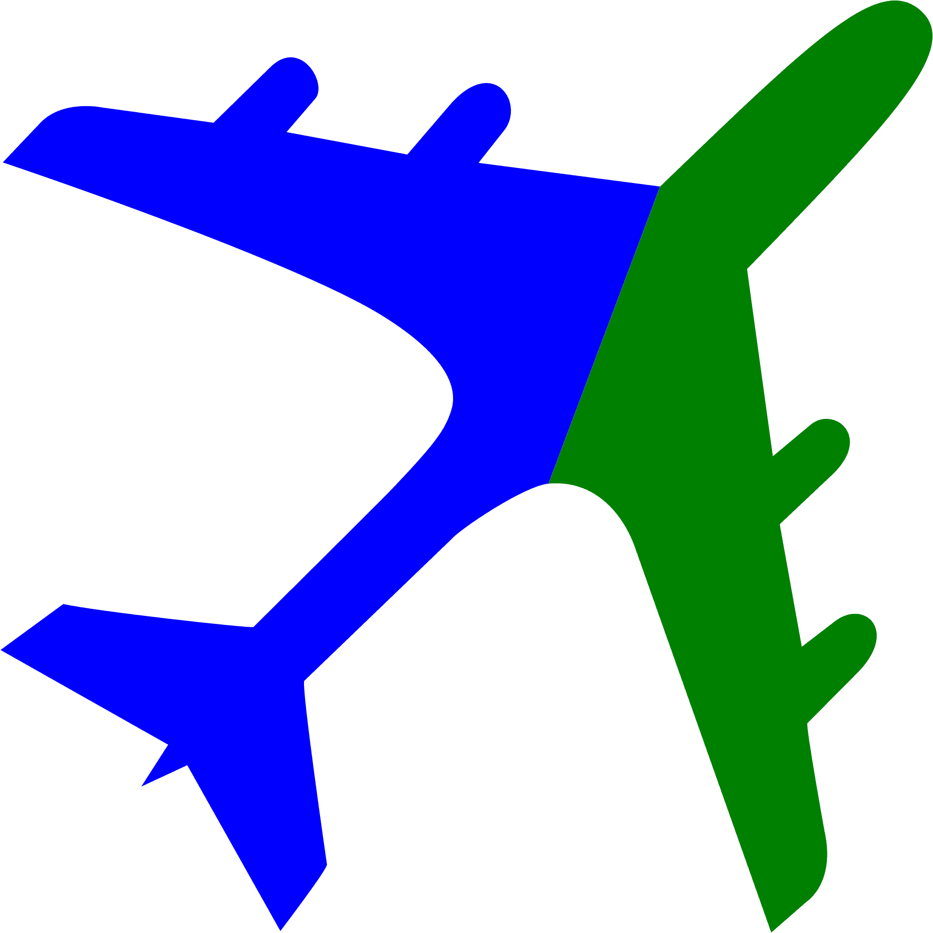 Fileairplane Silhouette Blue Green - Airplane Clipart - Free Transparent PNG Clipart Images Download. - Transparent PNG Free Download | PNGio