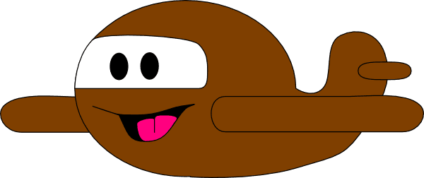 Happy Brown Airplane Clip Art At Clker - Sad Airplane Clipart - Free Transparent PNG Clipart Images Download. - Transparent PNG Free Download | PNGio