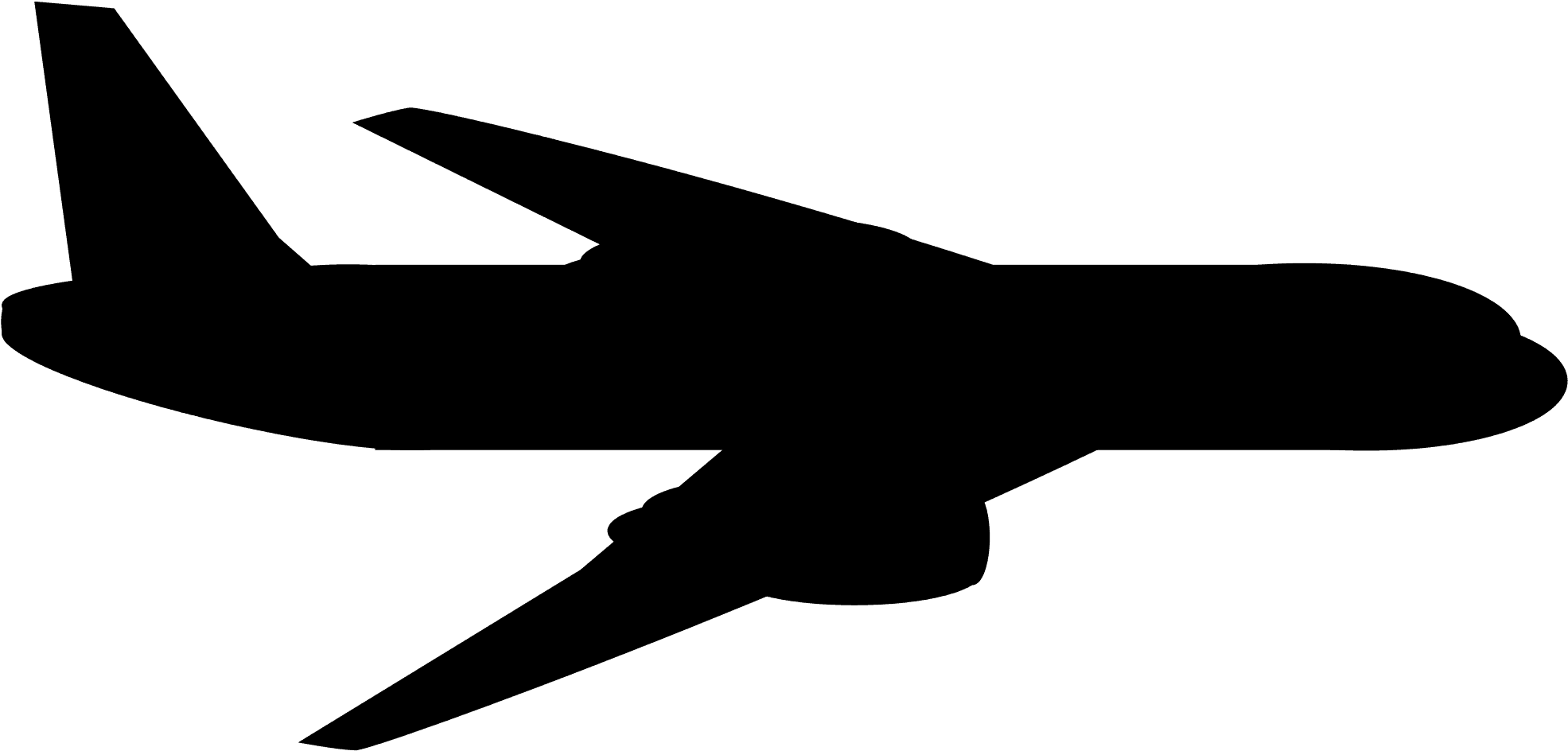 Filegeneric Turbofan Airplane - Airplane Silhouette Side View - Free Transparent PNG Clipart Images Download. - Transparent PNG Free Download | PNGio