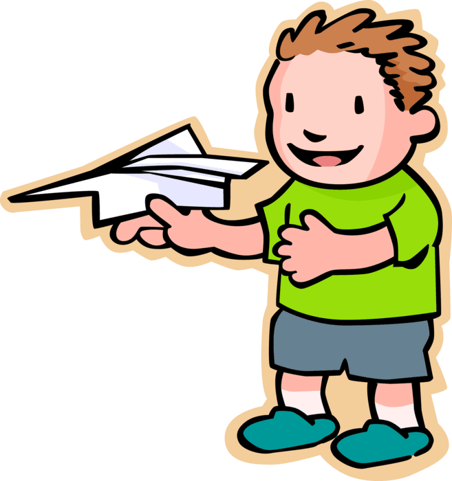 Clip Art Transparent Stock Boy Vector Paper - Cartoon Throw Paper Airplane - Free Transparent PNG Clipart Images Download. - Transparent PNG Free Download | PNGio