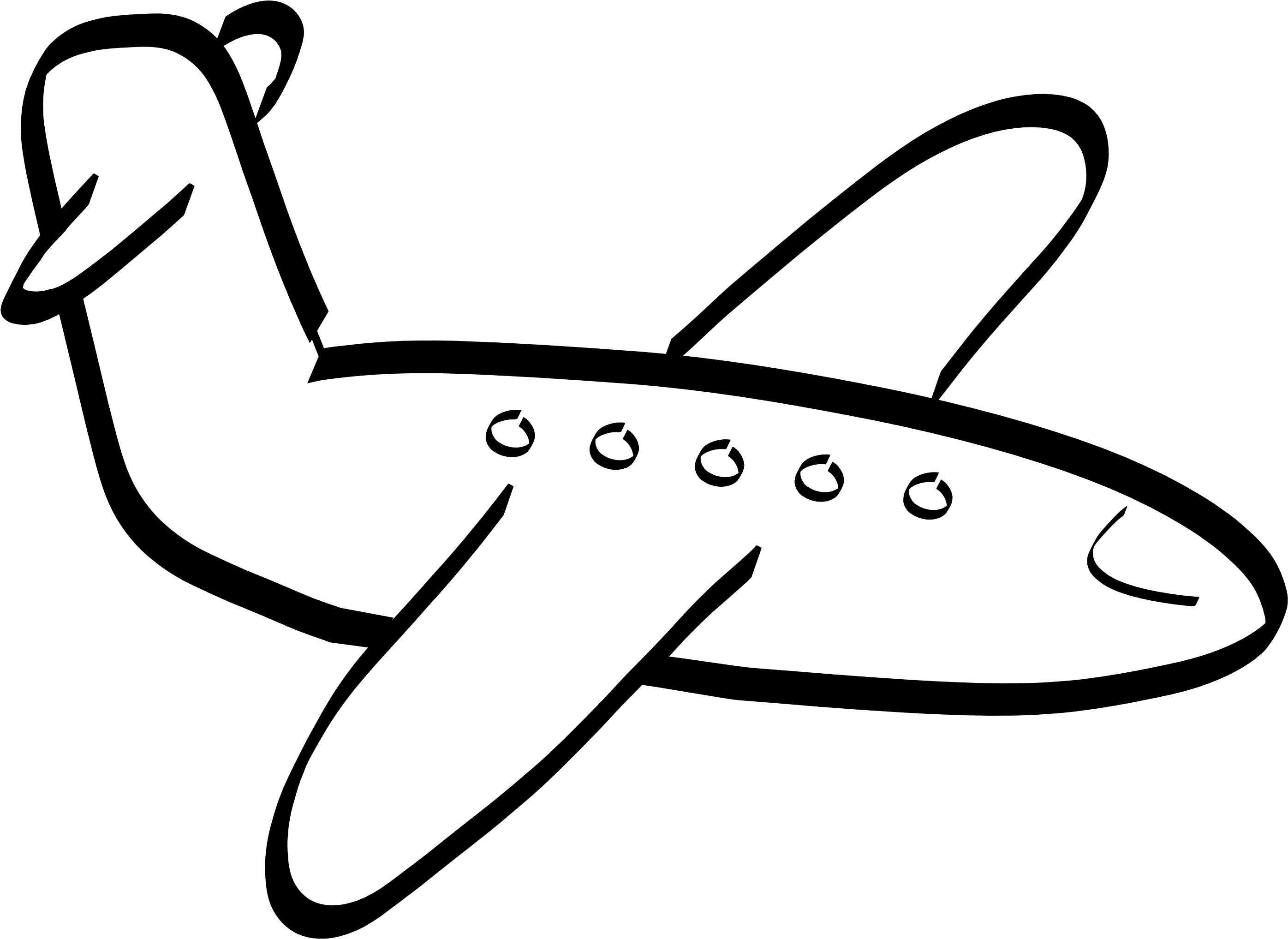 Clip Art Airplane Outline B W Clipart Pencil And In - Colouring Pic Of Aeroplane - Free Transparent PNG Clipart Images Download. - Transparent PNG Free Download | PNGio