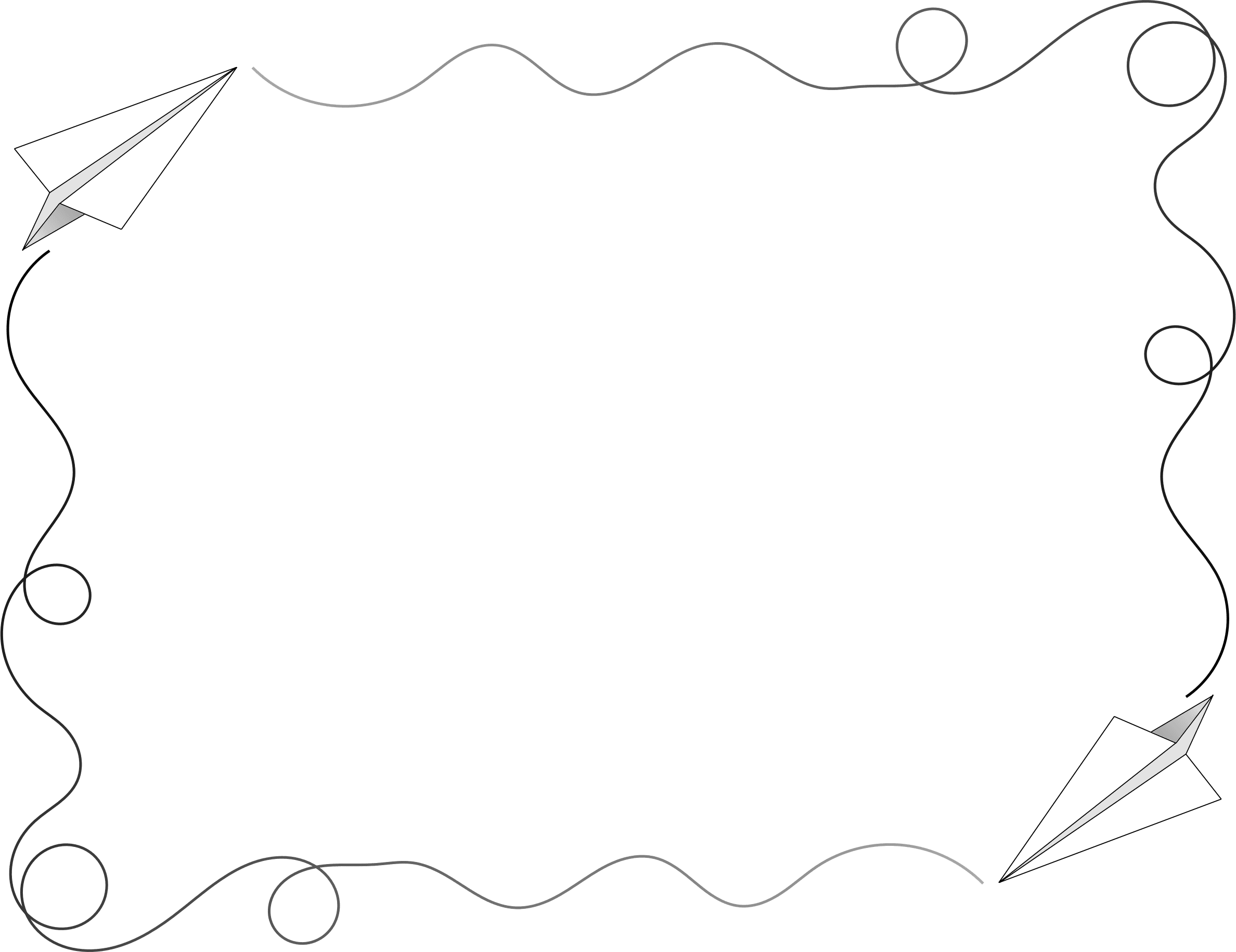 Paper Airplane Border By @arvin61r58, Paper Airplane - Line Art - Free Transparent PNG Clipart Images Download. - Transparent PNG Free Download | PNGio