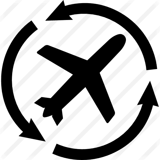 Airplane Silhouette With Arrows Circle - Illustration - Free Transparent PNG Clipart Images Download. - Transparent PNG Free Download | PNGio