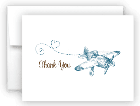 Vintage Airplane Printed Thank You Cards • Folded Flat - Baby Shower - Free Transparent PNG Clipart Images Download. - Transparent PNG Free Download | PNGio