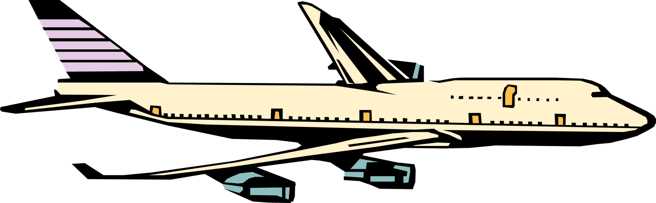 Vector Illustration Of Commercial 747 Airplane Boeing - Vector Illustration Of Commercial 747 Airplane Boeing - Free Transparent PNG Clipart Images Download. - Transparent PNG Free Download | PNGio