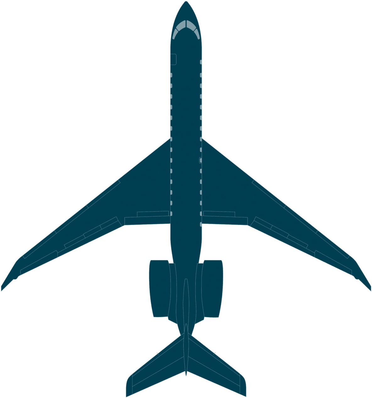 Clip Art Black And White Stock Airplane Side View Clipart - Global 7000 Top View - Free Transparent PNG Clipart Images Download. - Transparent PNG Free Download | PNGio