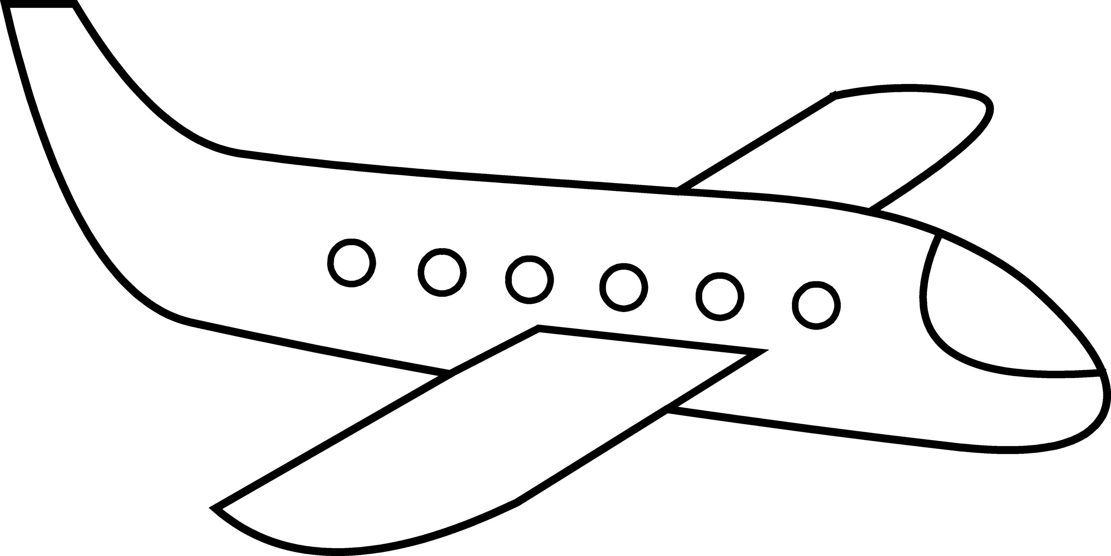 Free Airplane Clip Art Acoloring - Simple Picture Of A Plane Transparent PNG - 5620x2812 - Free Download on - Transparent PNG Free Download | PNGio