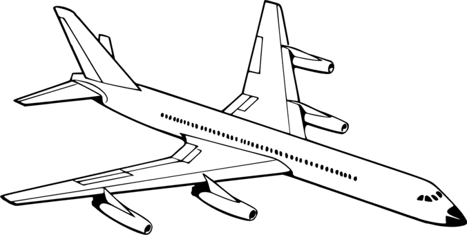 Airplane Aircraft Drawing Aviation Black And White - Sketch Of An Aeroplane Transparent PNG - 676x340 - Free Download on - Transparent PNG Free Download | PNGio