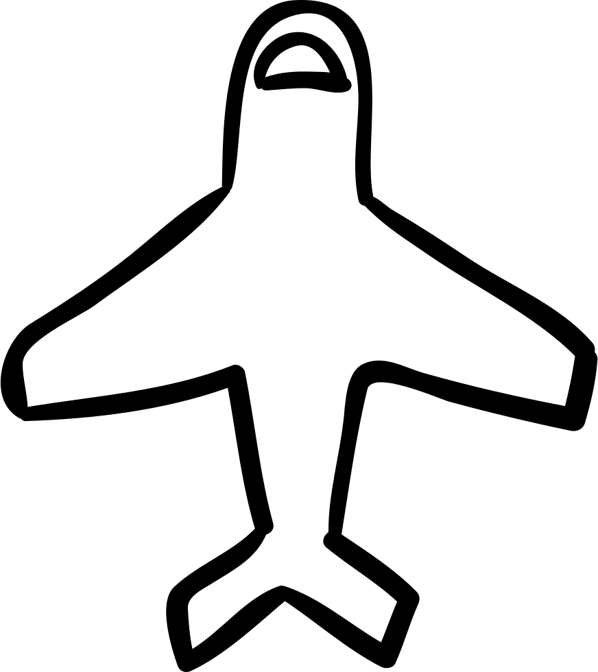 Airplane Outline Pointing Up - Airplane Outline Clip Art, HD Png Download - Transparent PNG Free Download | PNGio