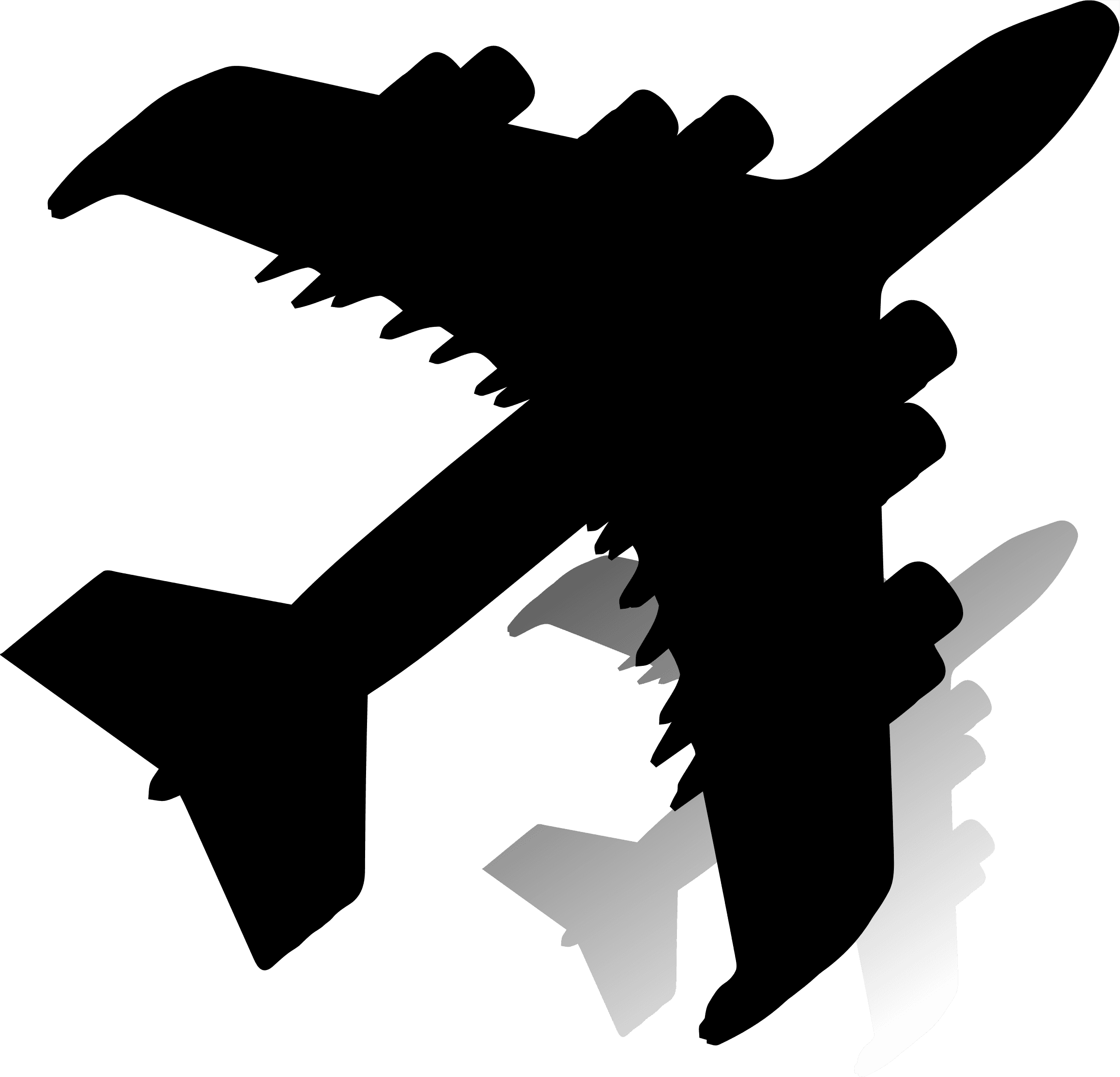 Airplane With Shadow Silhouette Clip Arts - Shadow Airplane Png, Transparent - Transparent PNG Free Download | PNGio