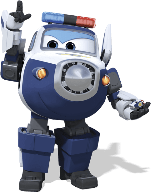 Paul The Police Airplane Robot - Character Super Wings Paul, HD Png Download - Transparent PNG Free Download | PNGio