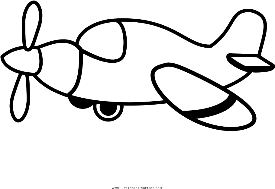Airplane Coloring Page - Avião Com Helice Para Colorir, HD Png Download - Transparent PNG Free Download | PNGio