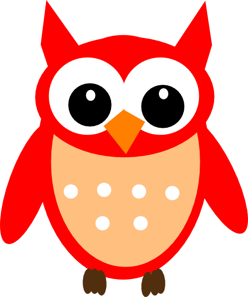 Red Hoot Owl Clip Art At Clker - Owl Clipart Red - Free Transparent PNG Clipart Images Download. - Transparent PNG Free Download | PNGio