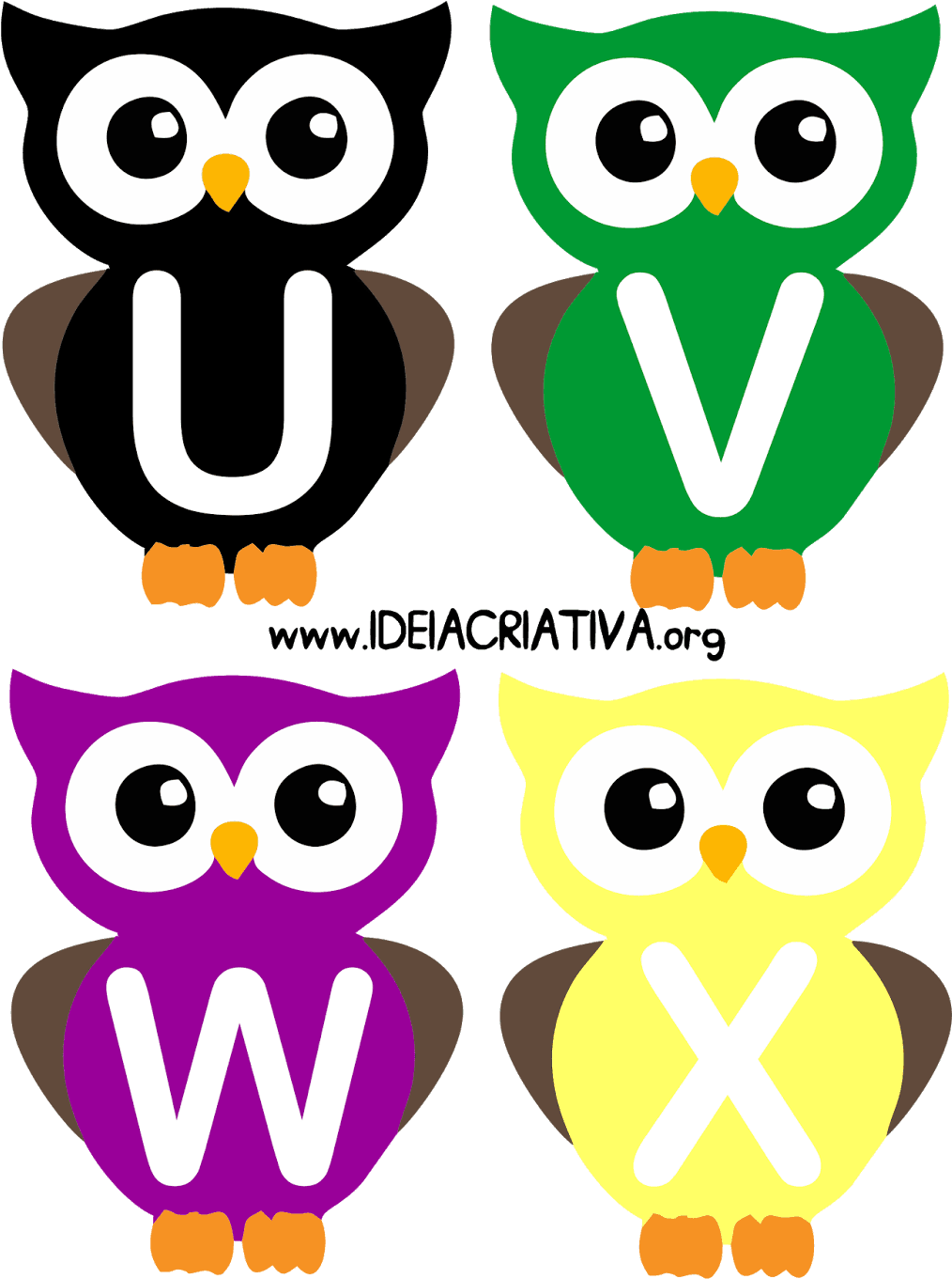 Alfabeto Letra Bastão Corujinhas - Baby Owl Alphabet - Free Transparent PNG Clipart Images Download. - Transparent PNG Free Download | PNGio