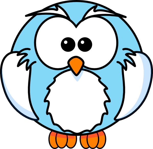 Light Blue Owl Cartoon Clip Art At Clker - Cartoon Black And White Owl - Free Transparent PNG Clipart Images Download. - Transparent PNG Free Download | PNGio