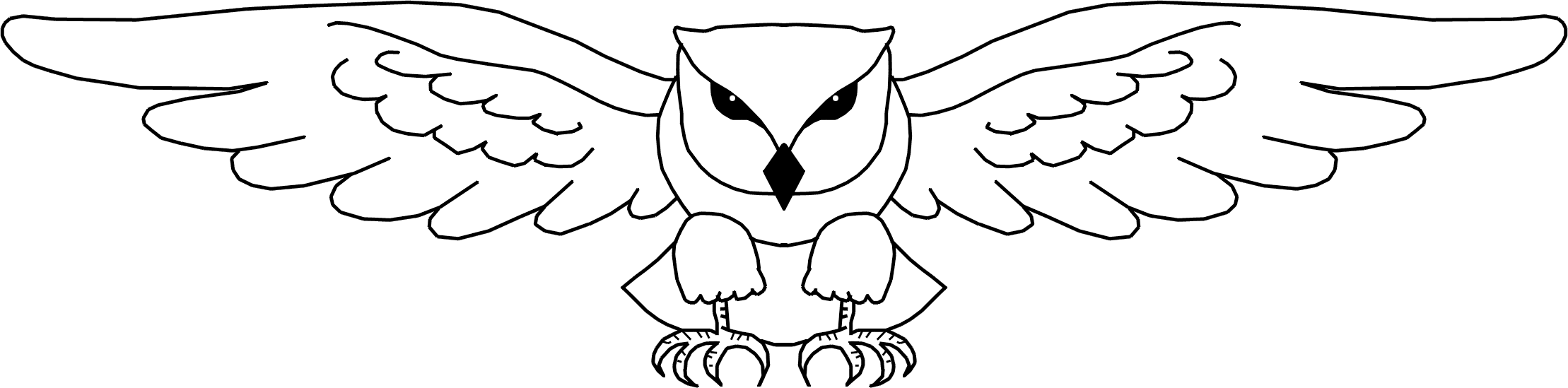 Simple Owl Line Drawing - Owl Wings Out Drawing - Free Transparent PNG Clipart Images Download. - Transparent PNG Free Download | PNGio